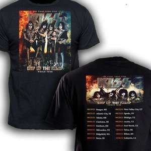 Vingtage World Tour Kiss End Of The Road Tour 2021 2 Sided T Shirt